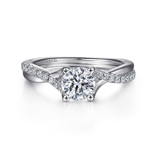 Gabriel & Co. Leigh 14K White Gold Round Diamond Engagement Ring - NAGI
