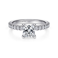 Gabriel & Co. Amira 14K White Gold Princess Cut Diamond Engagement Ring - NAGI