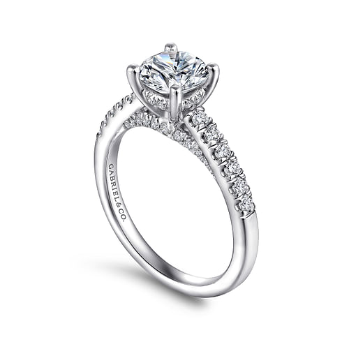 Gabriel & Co. Jones 14K White Gold Round Diamond Engagement Ring - NAGI