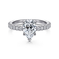 Gabriel & Co. Alina Platinum Hidden Halo Pear Shape Diamond Engagement Ring - NAGI