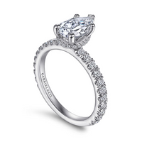 Gabriel & Co. Alina Platinum Hidden Halo Pear Shape Diamond Engagement Ring - NAGI
