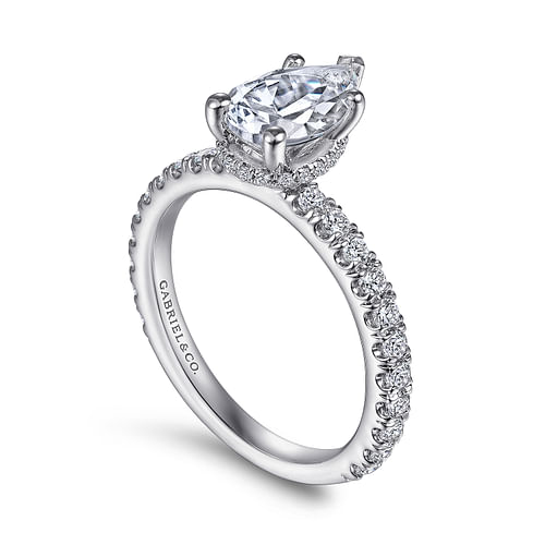 Gabriel & Co. Alina Platinum Hidden Halo Pear Shape Diamond Engagement Ring - NAGI