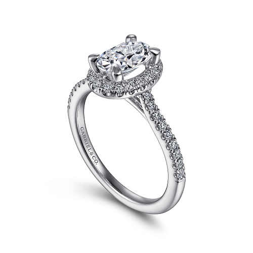 Gabriel & Co. Idina 14K White Gold Oval Halo Diamond Engagement Ring - NAGI