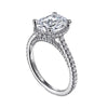 Gabriel 14K White Gold Hidden Halo Oval Engagement Ring Mounting