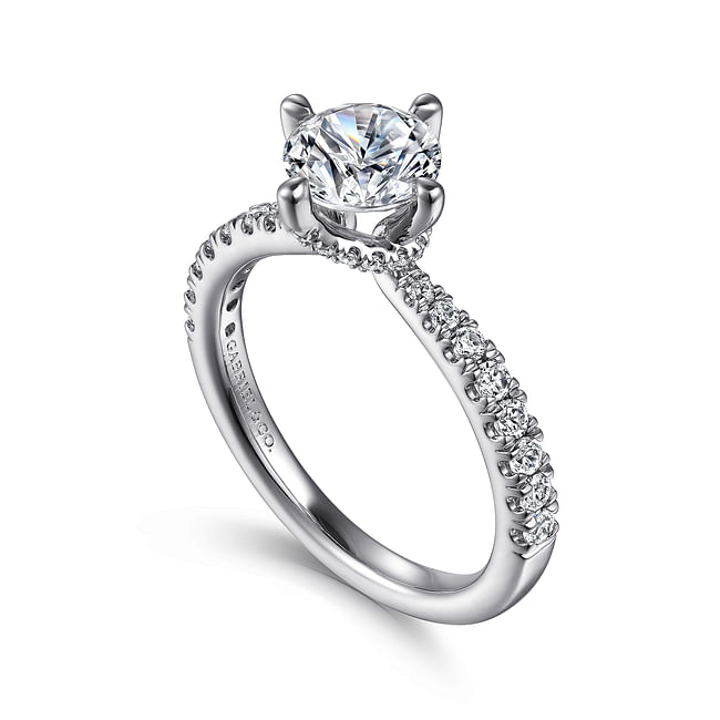 Gabriel & Co. Ada 14K White Gold Round Diamond Engagement Ring - NAGI