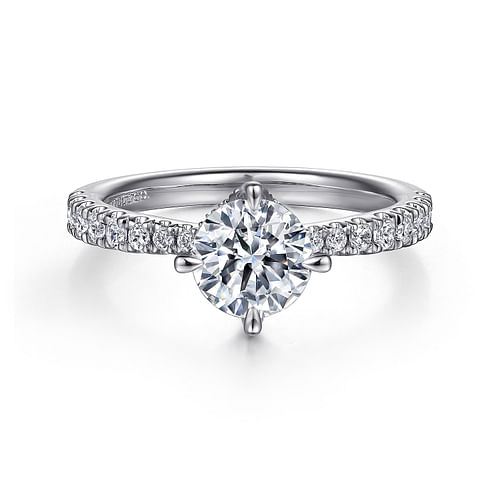 Gabriel & Co. Ada 14K White Gold Round Diamond Engagement Ring - NAGI