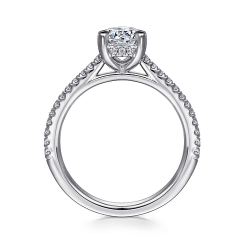 Gabriel & Co. Aline 14K White Gold Round Diamond Engagement Ring - NAGI