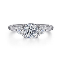 Gabriel & Co. Adeline 14K White Gold Round Three Stone Diamond Engagement Ring