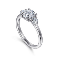 Gabriel & Co. Adeline 14K White Gold Round Three Stone Diamond Engagement Ring