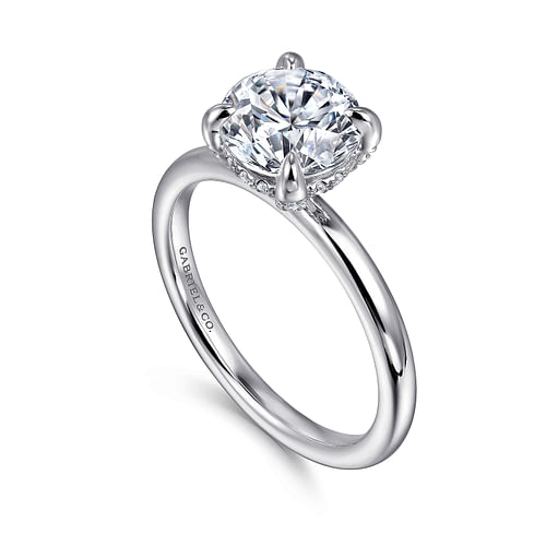 Gabriel & Co. Daniele 14K White Gold Round Diamond Engagement Ring - NAGI