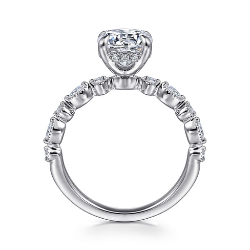 Gabriel & Co. Lanna 14K White Gold Round Diamond Engagement Ring - NAGI