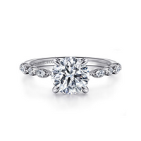 Gabriel & Co. Lanna 14K White Gold Round Diamond Engagement Ring - NAGI