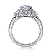 Gabriel & Co. Abbi 14K White Gold Round Three Stone Diamond Engagement Ring - NAGI