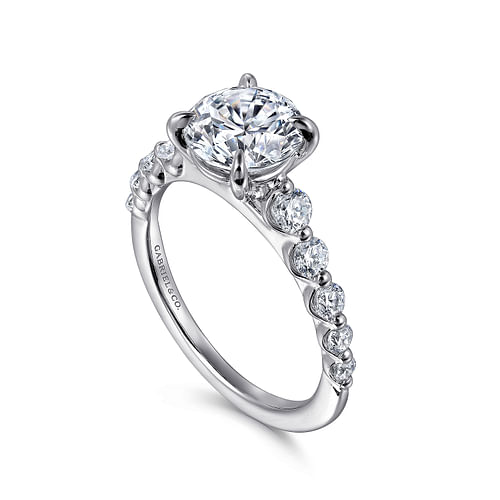 Gabriel & Co. Emberlie 14K White Gold Round Diamond Engagement Ring - NAGI
