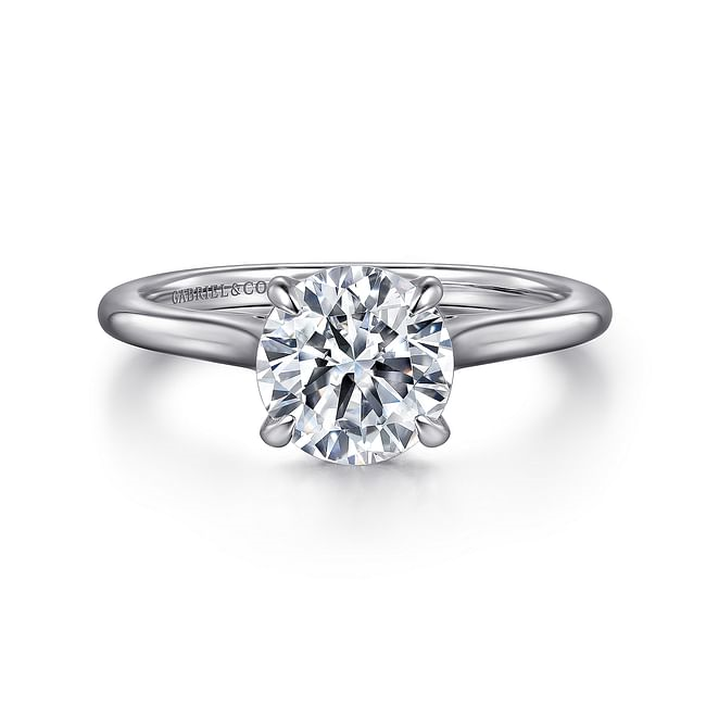 Gabriel & Co. Ericka 14K White Gold Round Diamond Engagement Ring - NAGI