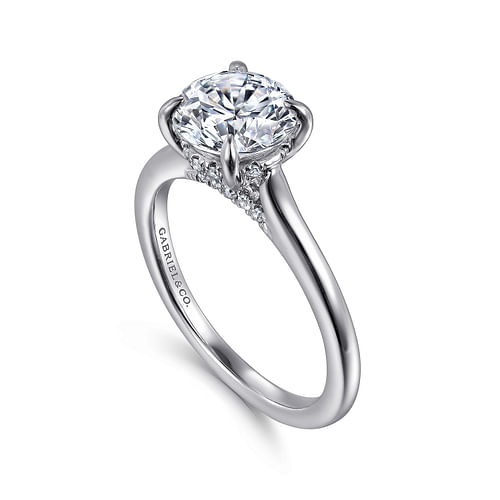 Gabriel & Co. Ericka 14K White Gold Round Diamond Engagement Ring - NAGI