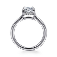 Gabriel & Co. Aldon 14K White Gold Round Halo Diamond Engagement Ring