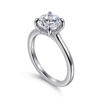 Gabriel & Co. Aldon 14K White Gold Round Halo Diamond Engagement Ring