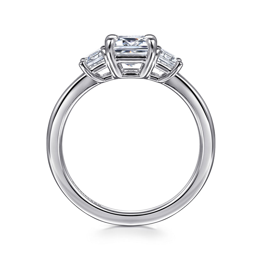 Gabriel & Co. Stephi 14K White Gold Emerald Cut Three Stone Diamond Engagement Ring