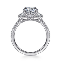 Gabriel & Co. Georgie 14K White Gold Round Three Stone Diamond Engagement Ring - NAGI