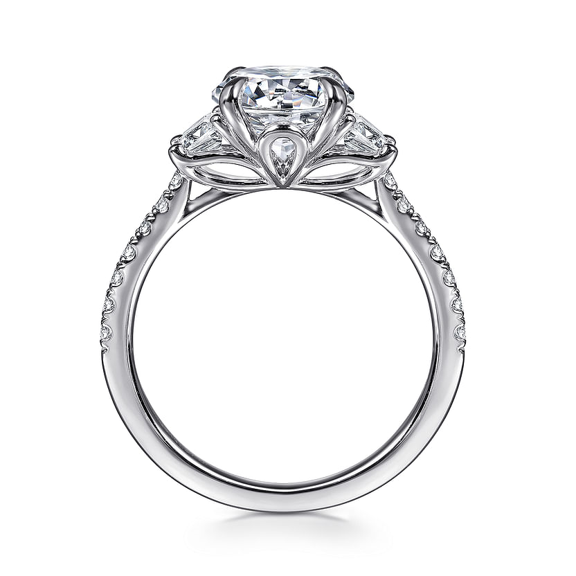 Gabriel & Co. Georgie 14K White Gold Round Three Stone Diamond Engagement Ring - NAGI