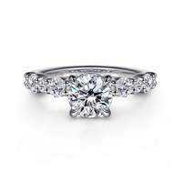 Gabriel & Co. 14K White Gold Round Diamond Contemporary Ring - NAGI