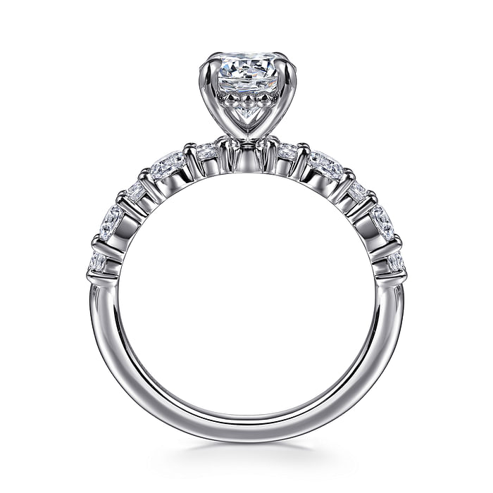 Gabriel & Co. 14K White Gold Round Diamond Contemporary Ring