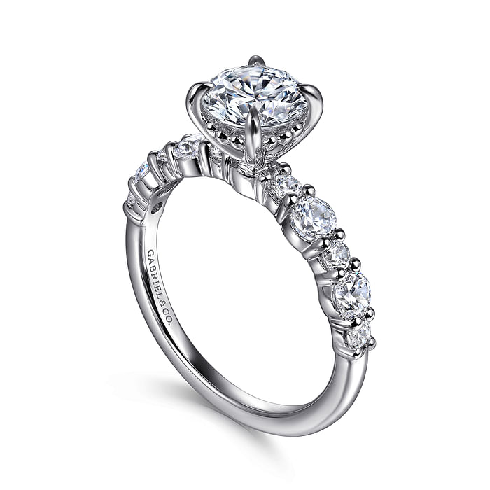 Gabriel & Co. 14K White Gold Round Diamond Contemporary Ring