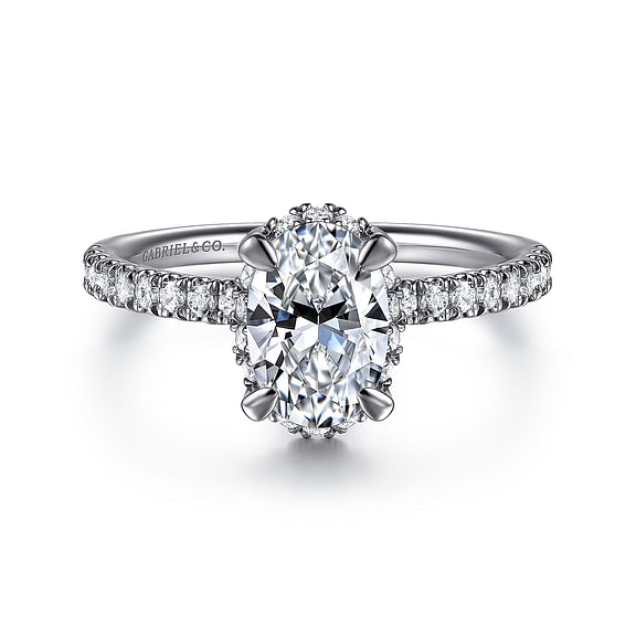 Gabriel & Co. 14K White Gold Hidden Halo Engagement Ring - NAGI