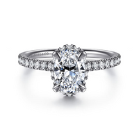 Gabriel & Co. 14K White Gold Hidden Halo Engagement Ring - NAGI