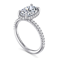 Gabriel & Co. 14K White Gold Hidden Halo Engagement Ring - NAGI