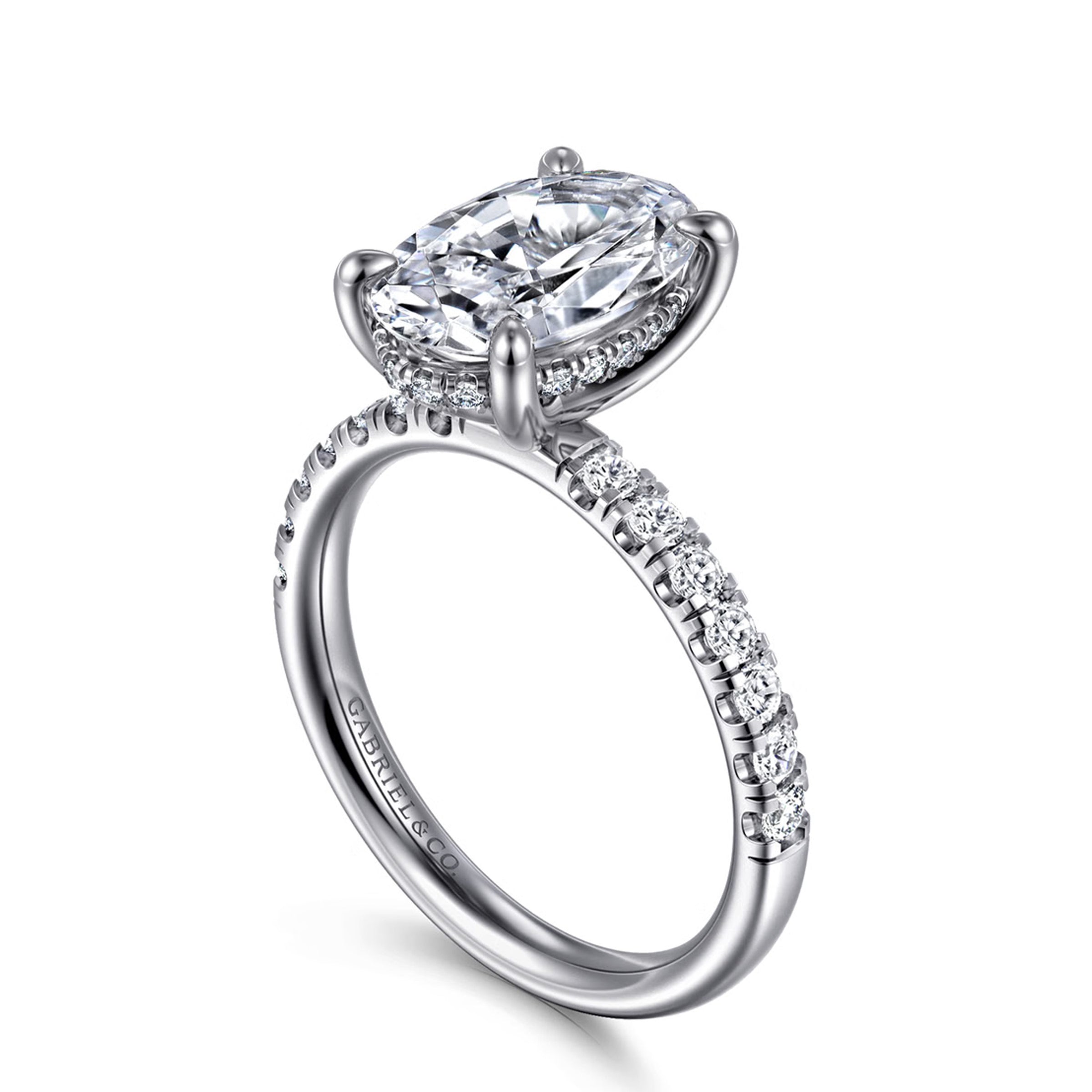 Gabriel & Co. 14K White Gold Hidden Halo Engagement Ring