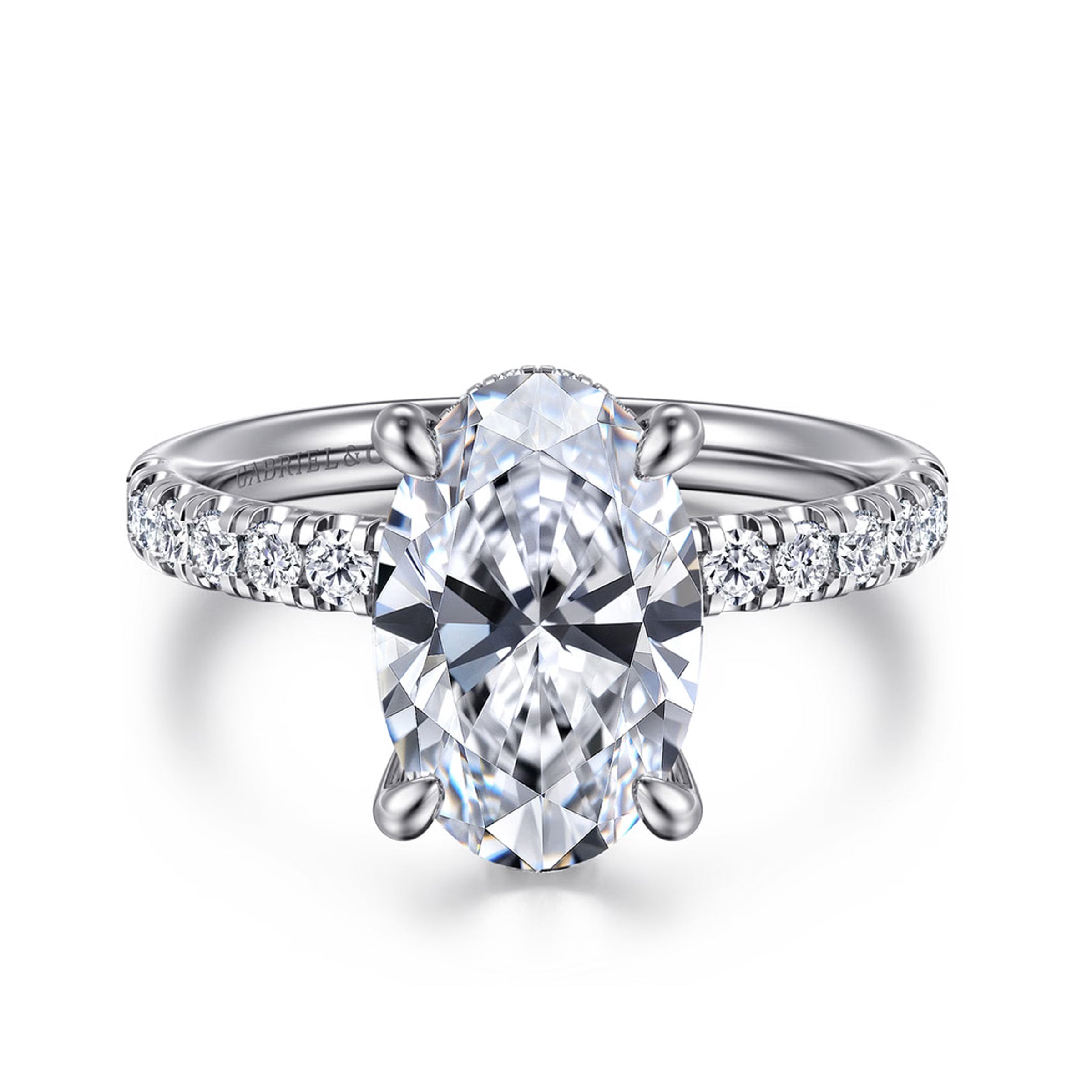 Gabriel & Co. 14K White Gold Hidden Halo Engagement Ring