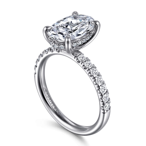 Gabriel & Co. 14K White Gold Hidden Halo Engagement Ring