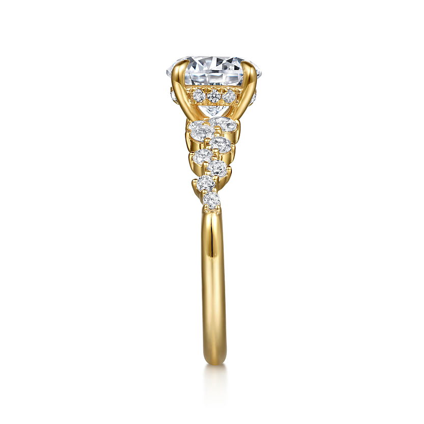 Gabriel & Co. Cove 14K Yellow Gold Round Diamond Engagement Ring - NAGI