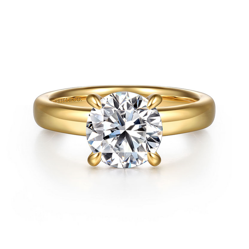 Gabriel & Co. Neema 14K Yellow Gold Round Diamond Engagement Ring - NAGI