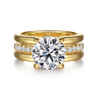 Gabriel & Co. Reeba 14K Yellow Gold Round Diamond Engagement Ring