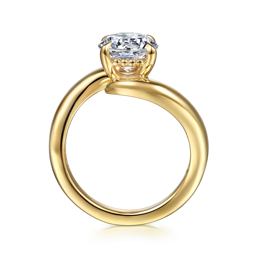 Gabriel & Co. Bettie 14K Yellow Gold Bypass Round Diamond Engagement Ring