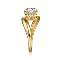 Gabriel & Co. Bettie 14K Yellow Gold Bypass Round Diamond Engagement Ring