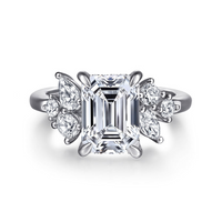 Gabriel & Co. Caye 14K White Gold Emerald Cut Diamond Engagement Ring