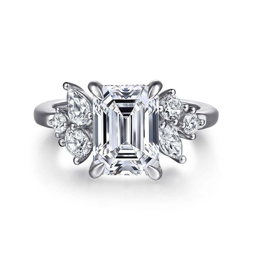 Gabriel & Co. Caye 14K White Gold Emerald Cut Diamond Engagement Ring