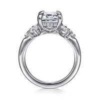 Gabriel & Co. Caye 14K White Gold Emerald Cut Diamond Engagement Ring - NAGI