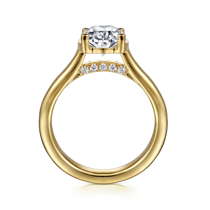 Gabriel & Co. Villa 14K Yellow Gold Half Bezel Oval Diamond Engagement Ring