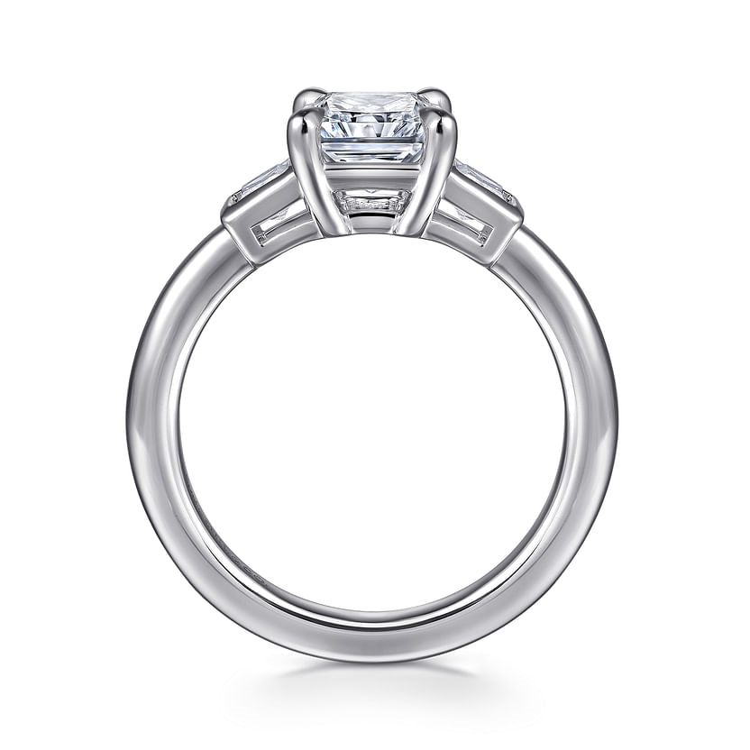 Gabriel & Co. Lyon 14K White Gold Radiant Cut Three Stone Diamond Engagement Ring