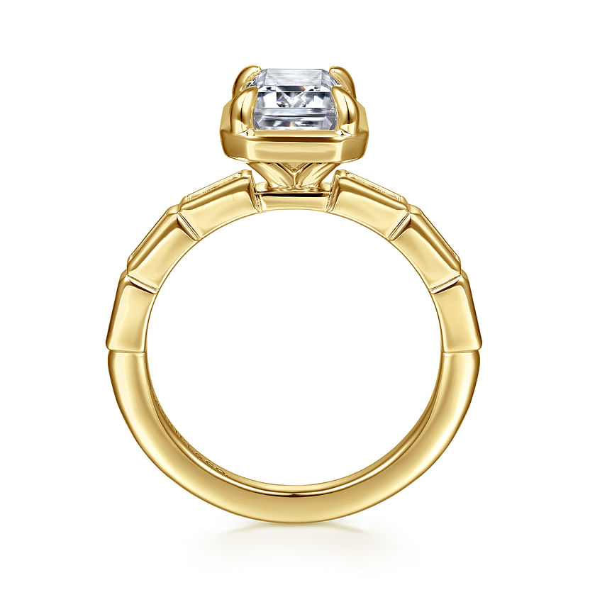 Gabriel & Co. Delphe 14K Yellow Gold Emerald Cut Diamond Engagement Ring - NAGI