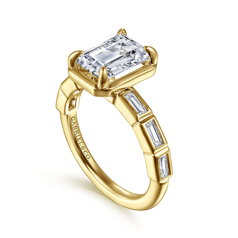 Gabriel & Co. Delphe 14K Yellow Gold Emerald Cut Diamond Engagement Ring
