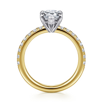 Gabriel & Co. Aruba 14K White GoldYellow Gold Pear Shape Diamond Engagement Ring - NAGI