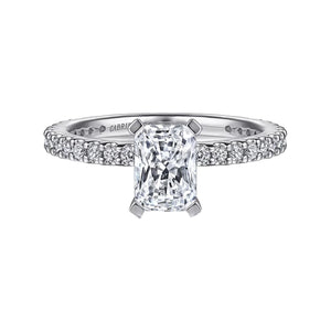 Gabriel 14K White Gold Rectangular Radiant Cut Diamond Engagement Ring Mounting