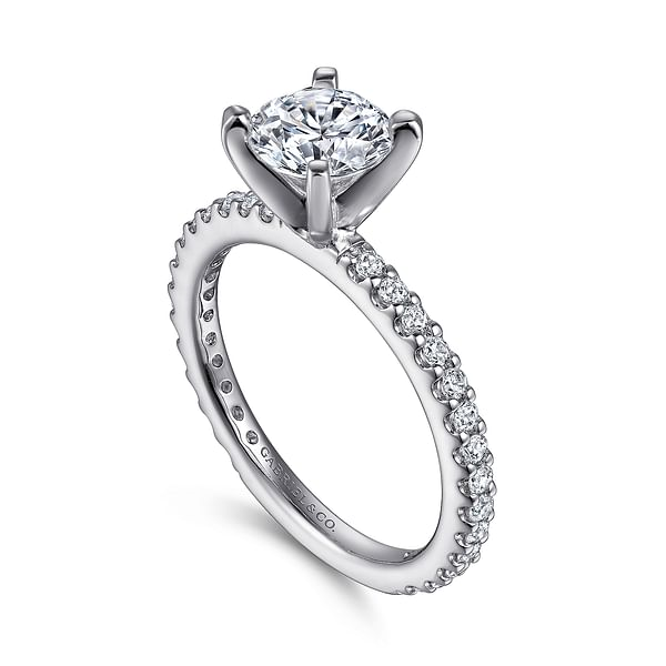 Gabriel & Co. 14K White Gold Prong Set Engagement Ring - NAGI