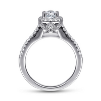 Gabriel & Co. Paige 14K White Gold Pear Shape Halo Diamond Engagement Ring - NAGI